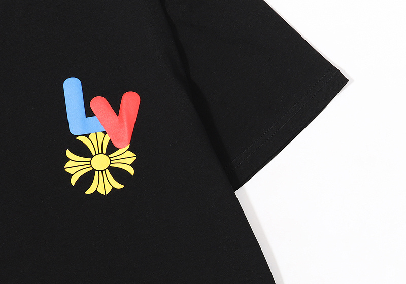 Футболка Louis Vuitton X Chrome Hearts Logo "Black" фото № 5