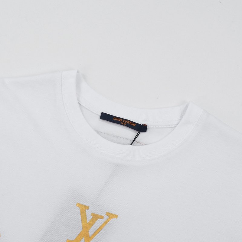 Футболка Louis Vuitton Gold Emblem Print "White" фото № 4