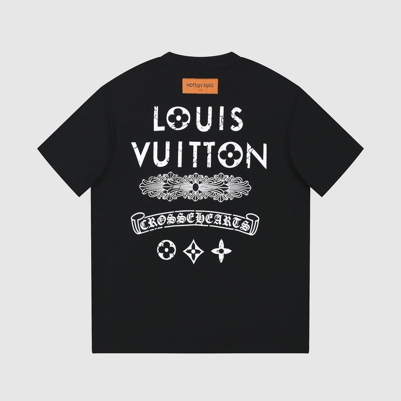 Футболка Louis Vuitton X Chrome Hearts With An Inscription And Logo "Black" фото № 2