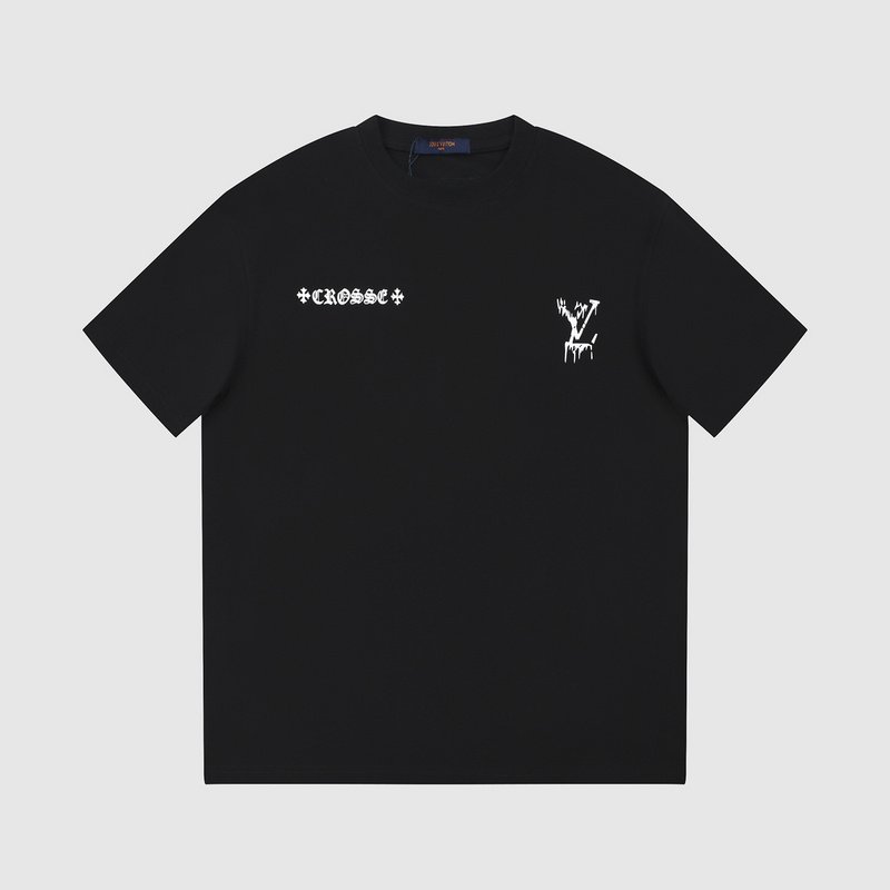 Футболка Louis Vuitton X Chrome Hearts With An Inscription And Logo "Black" фото № 5