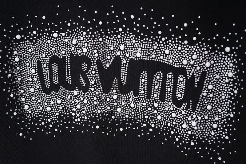 Футболка Louis Vuitton Logo Inscription On Background From Silver Dots "Black" фото № 3