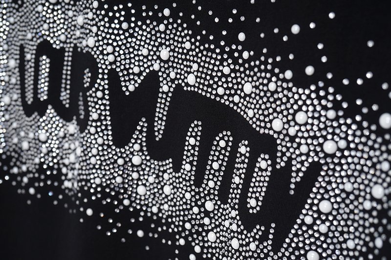 Футболка Louis Vuitton Logo Inscription On Background From Silver Dots "Black" фото № 4