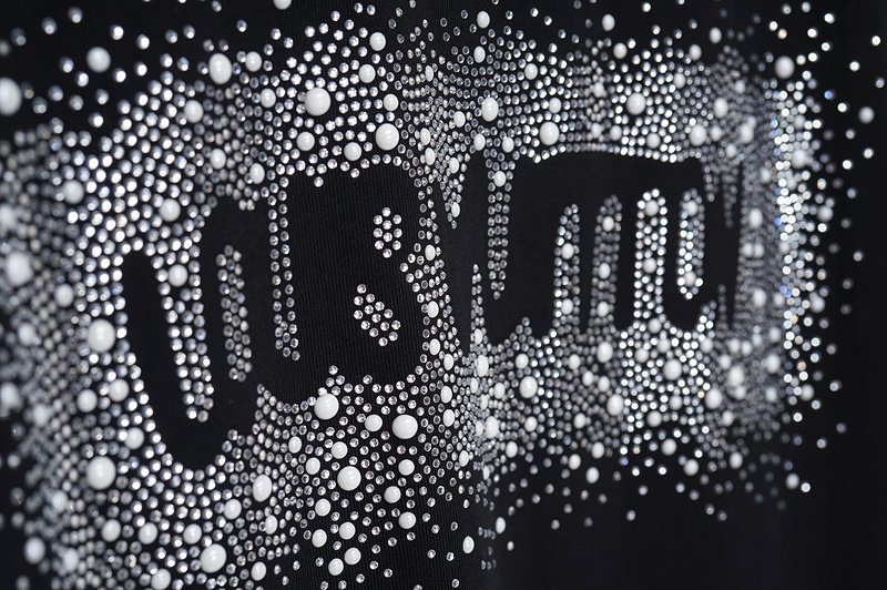 Футболка Louis Vuitton Logo Inscription On Background From Silver Dots "Black" фото № 5