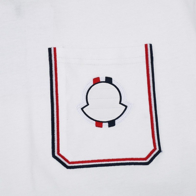 Футболка Moncler Striped Pocket "White" фото № 8