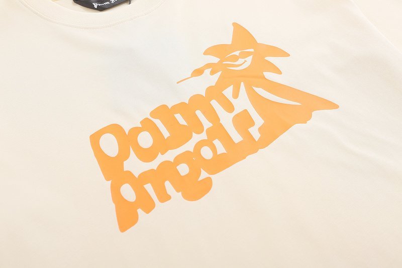 Футболка Palm Angels Humanized Palm Tree - Logo "Cream" фото № 2