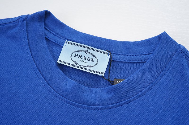 Футболка Prada With The Brand Logo Pressed Out "Blue" фото № 3