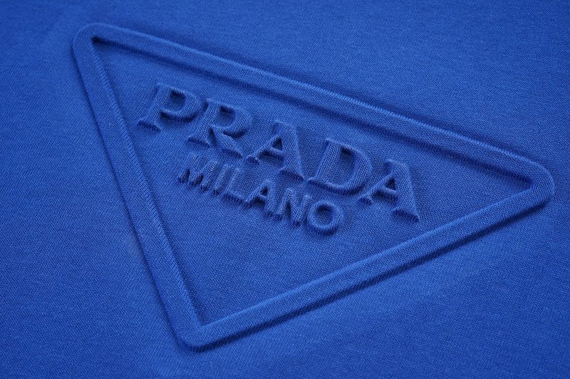 Футболка Prada With The Brand Logo Pressed Out "Blue" фото № 4