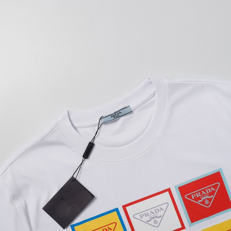 Футболка Prada Logo In Colored Squares "White" фото № 3