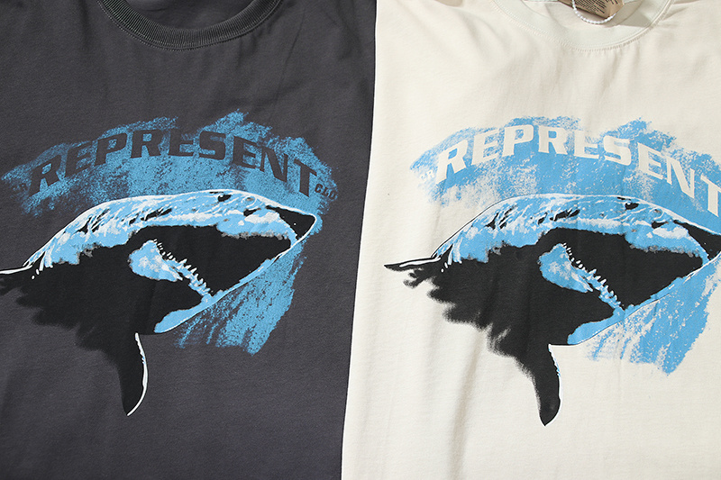 Футболка Represent Shark Print "Cream" фото № 5