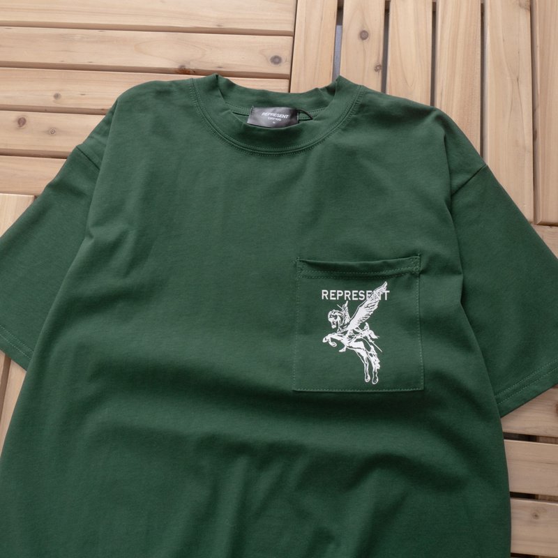 Футболка Represent Front Pocket And Flying Horse "Green" фото № 2