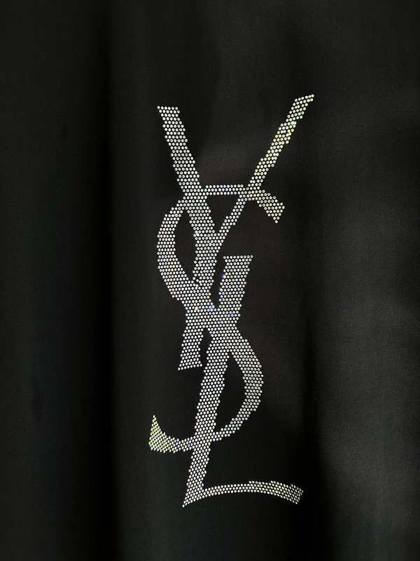 Футболка Saint Laurent With A Sequin Logo "Black" фото № 2