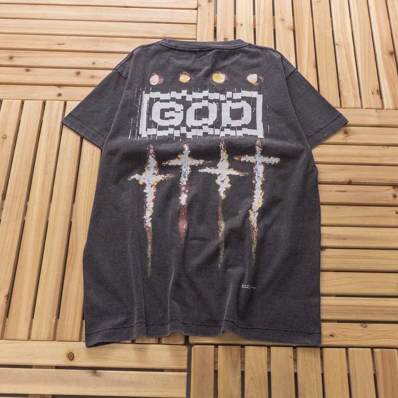 Футболка Saint Michael Print With Circles And Stars "Black" фото № 2