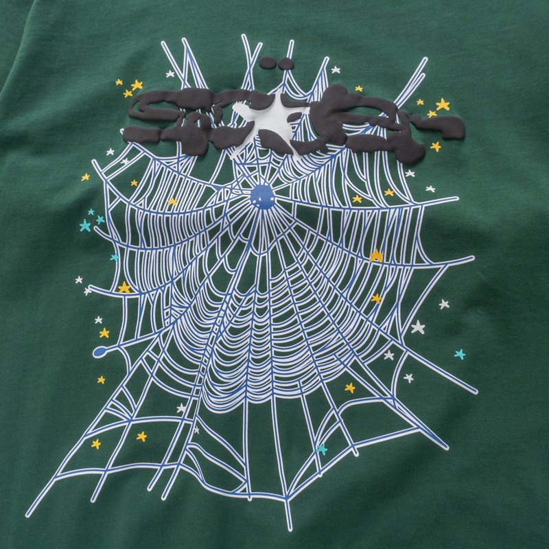 Футболка Sp5der Golden Web "Green" фото № 3