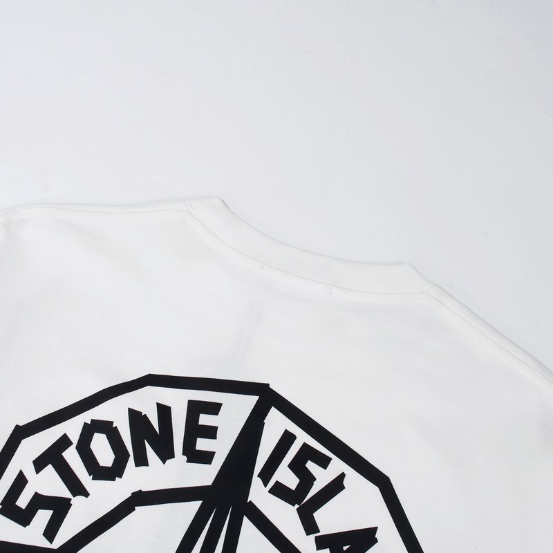 Футболка Stone Island Text And Four-Sided Star "White" фото № 2