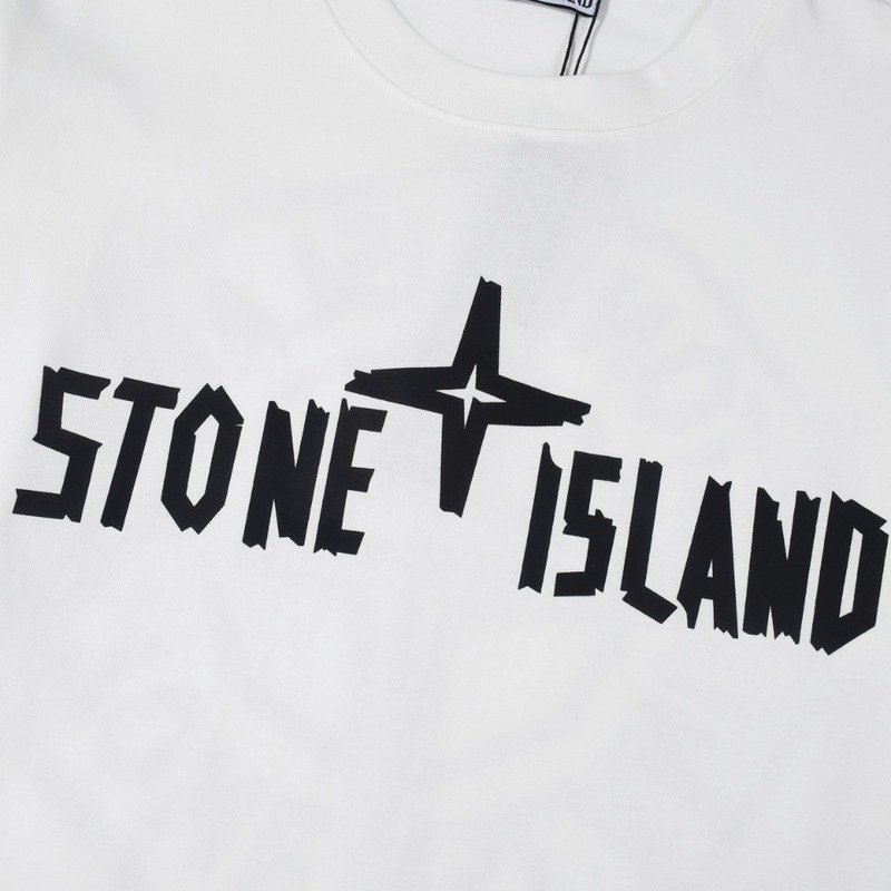 Футболка Stone Island Text And Four-Sided Star "White" фото № 3