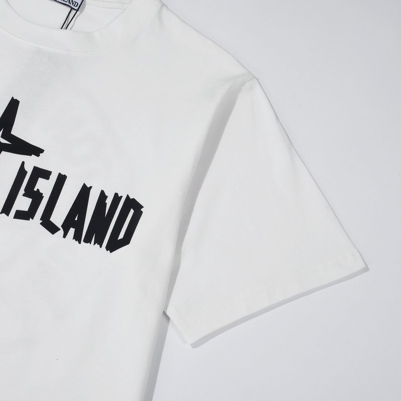 Футболка Stone Island Text And Four-Sided Star "White" фото № 4