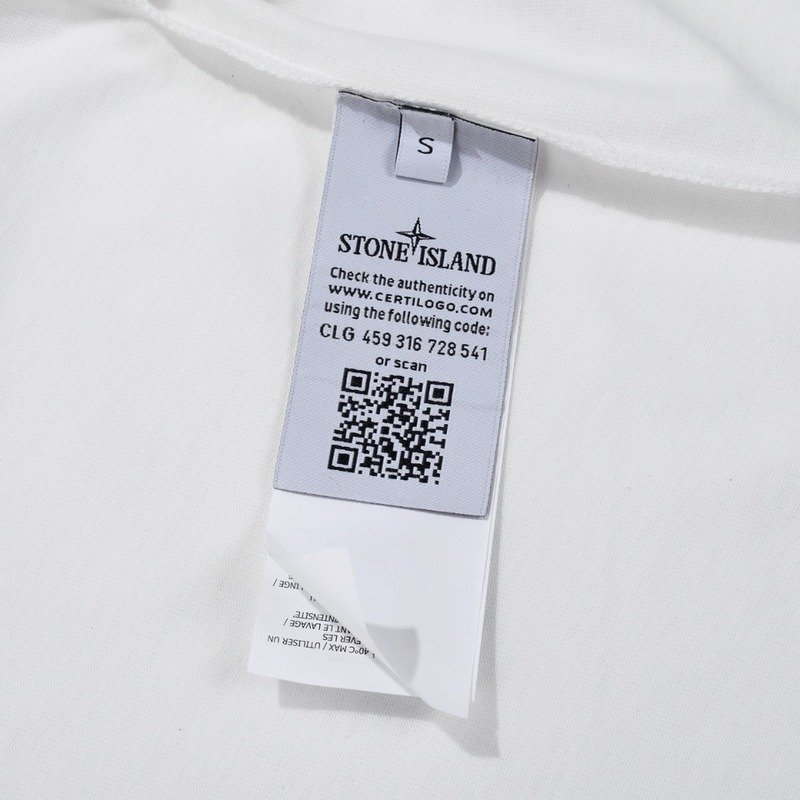 Футболка Stone Island Text And Four-Sided Star "White" фото № 5
