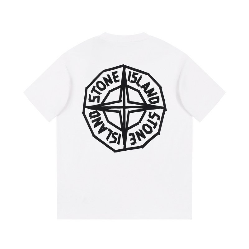 Футболка Stone Island Text And Four-Sided Star "White" фото № 7