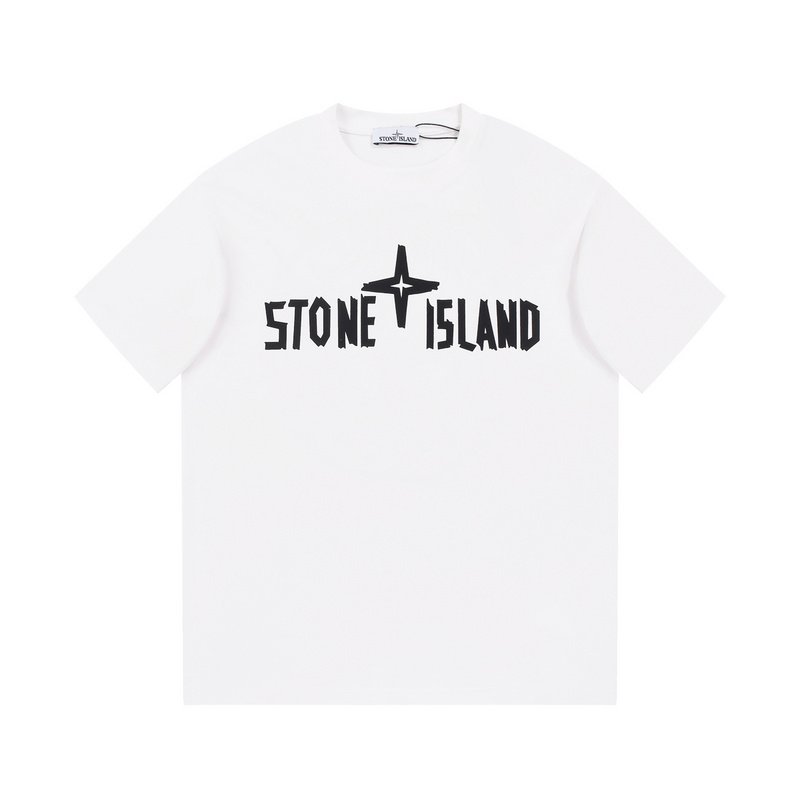 Футболка Stone Island Text And Four-Sided Star "White" фото № 6