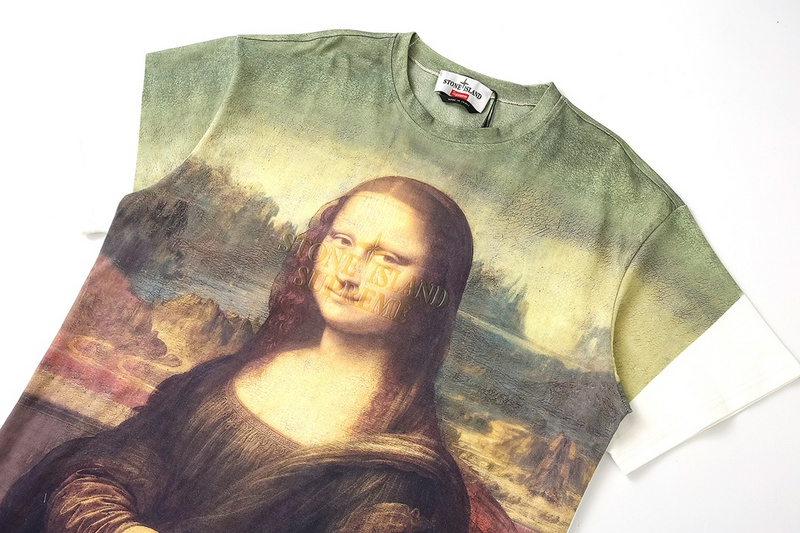 Футболка Stone Island X Supreme Logo "White/Green" фото № 3