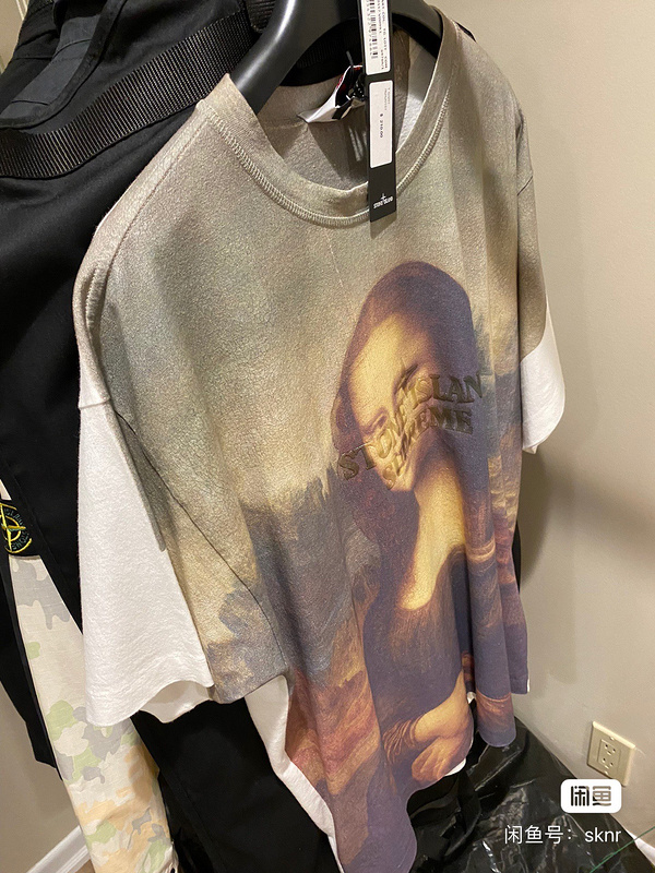 Футболка Stone Island X Supreme Logo "White/Green" фото № 6