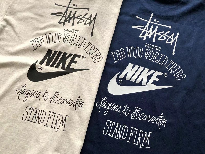 Футболка Stussy Nike Logo With Inscription Back "Blue" фото № 2