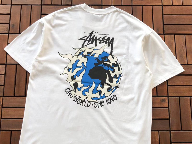 Футболка Stussy Planet With Flying Birds Around "White" фото № 2