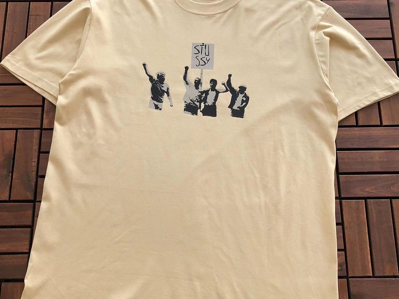 Футболка Stussy People At The Rally Print "Brown" фото № 2
