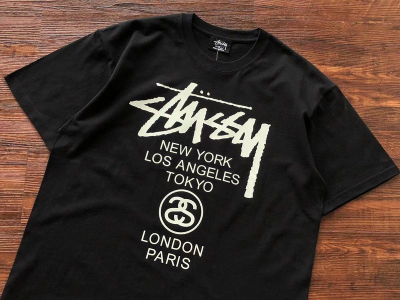 Футболка Stussy Cities And Letter With Mirror Image In Circle "Black" фото № 3