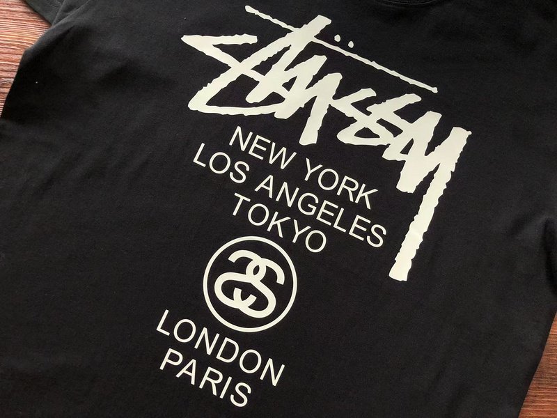 Футболка Stussy Cities And Letter With Mirror Image In Circle "Black" фото № 4