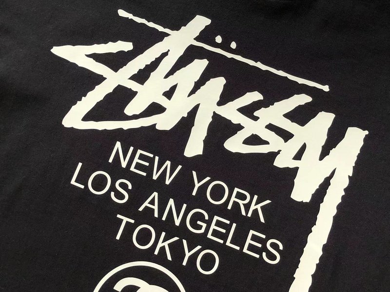 Футболка Stussy Cities And Letter With Mirror Image In Circle "Black" фото № 5