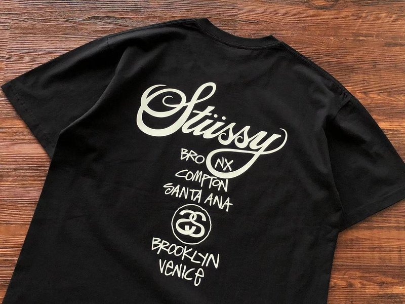Футболка Stussy Cities And Letter With Mirror Image In Circle "Black" фото № 7