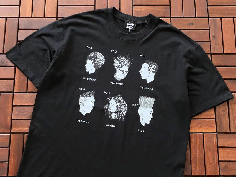 Футболка Stussy People With Different Hairstyle "Black" фото № 4