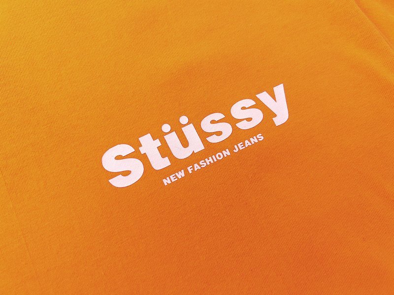 Футболка Stussy New Fashion Jeans Text "Orange" фото № 6