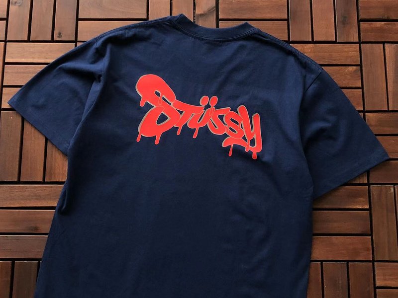 Футболка Stussy Inscription With Spreading Letters "Blue" фото № 2