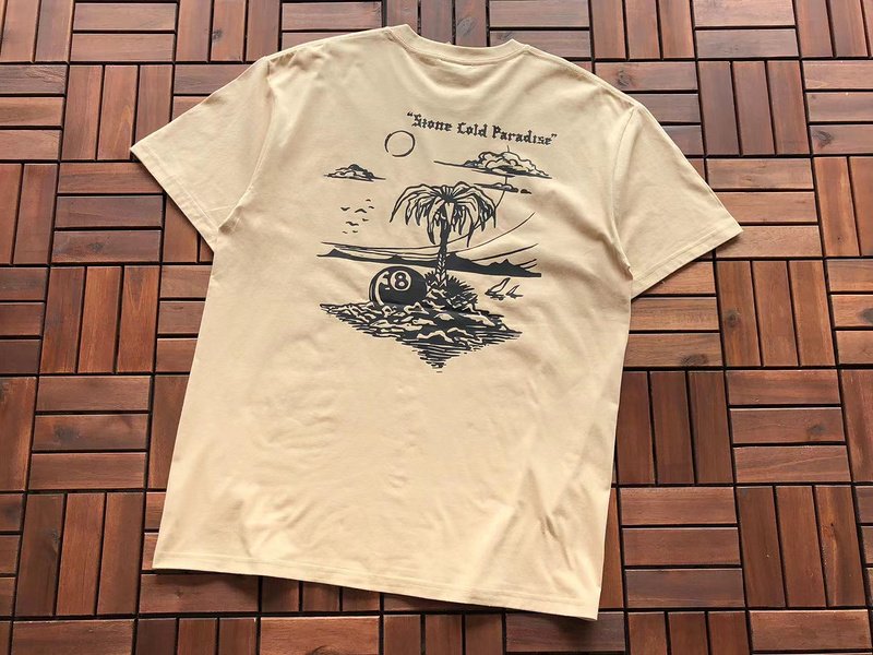 Футболка Stussy Palm Tree With Billiard Ball "Beige" фото № 5