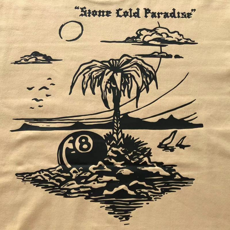 Футболка Stussy Palm Tree With Billiard Ball "Beige" фото № 2