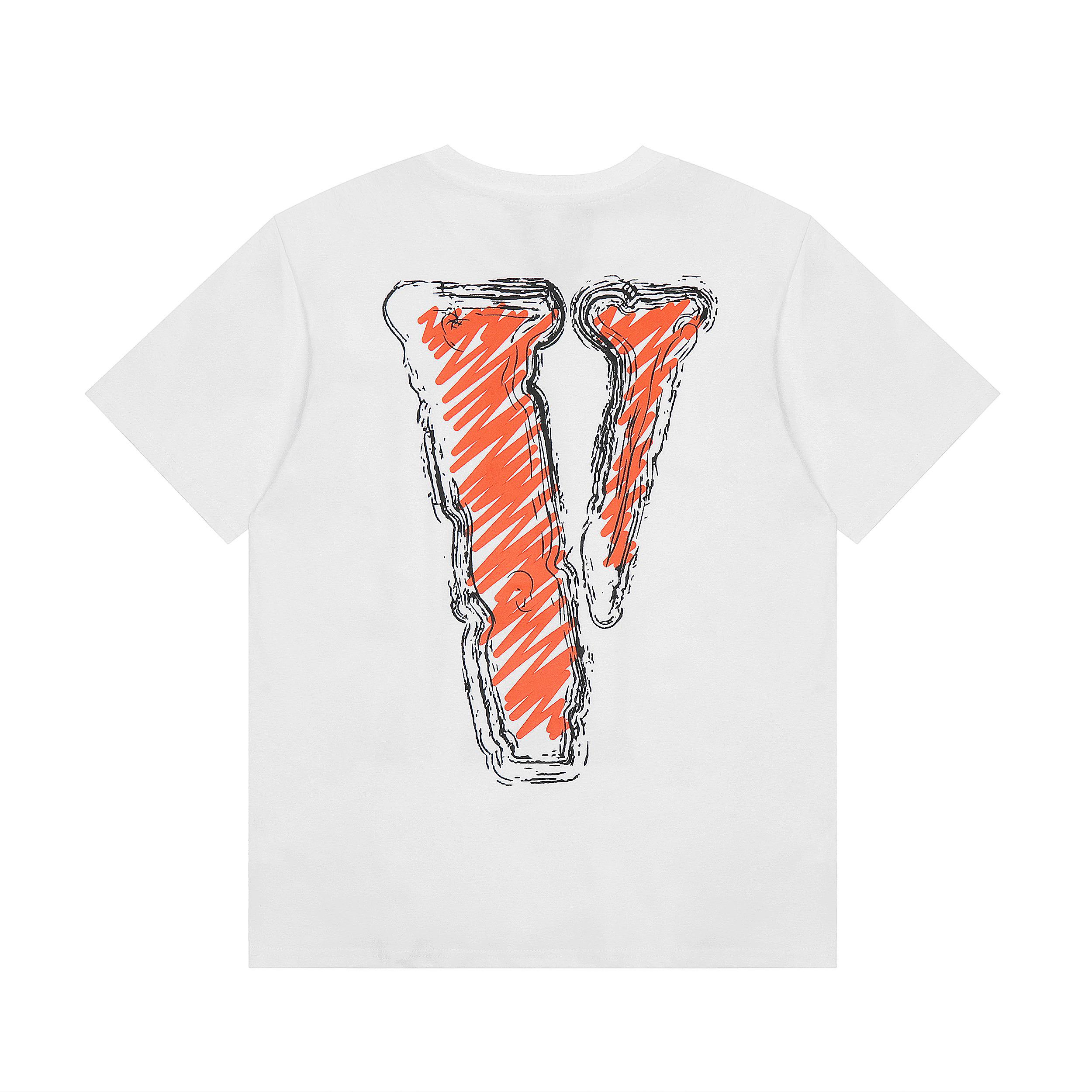 Футболка Vlone Big Frontside Orange Letter V "White" фото № 2