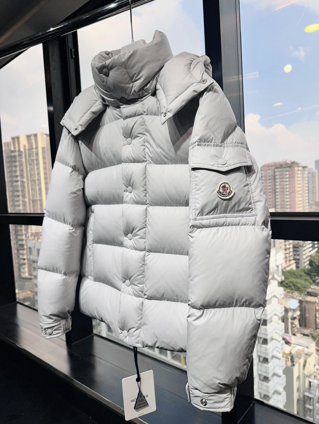 Пуховик Moncler Vezere Hooded Flanelle "Gray" фото № 3
