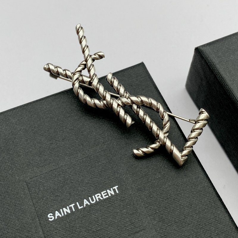 Брошь Saint Laurent Monogram "Silver" фото № 2