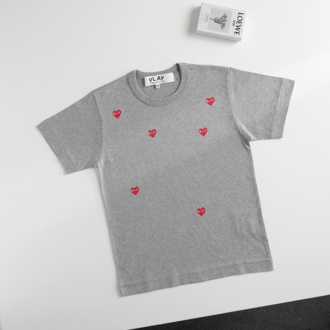 Футболка Comme des Garçons Play Multi Small Heart "Gray" фото № 2