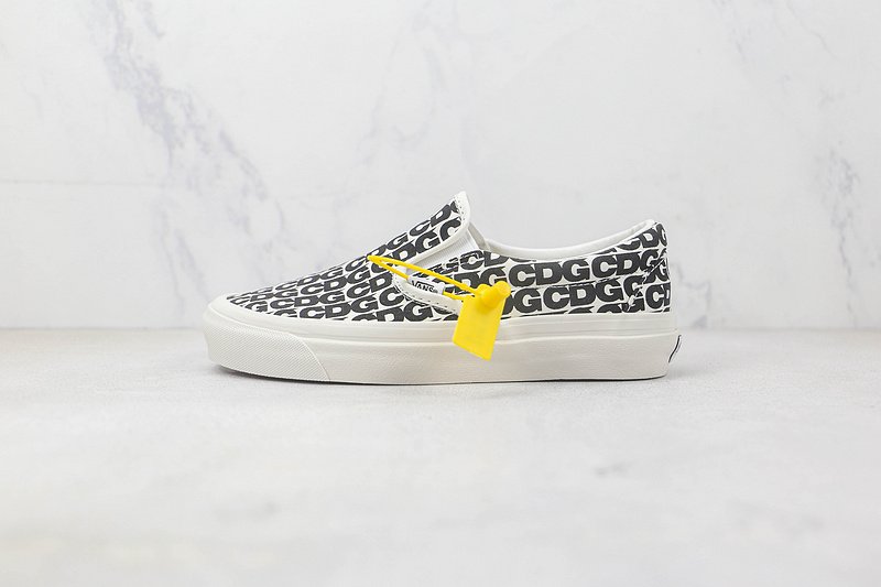 Comme des Garcons x Vans Slip-On "White/Black" фото № 2
