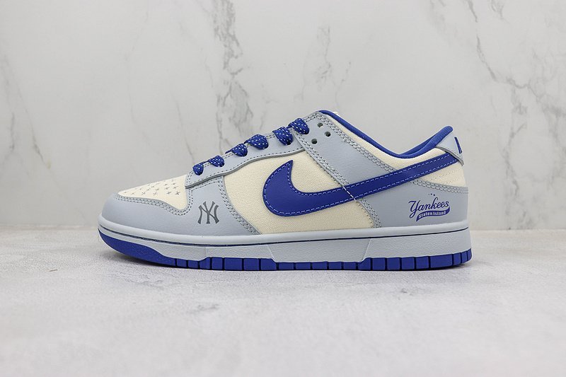 Nike SB Dunk Low MLB "White/Blue" фото № 2