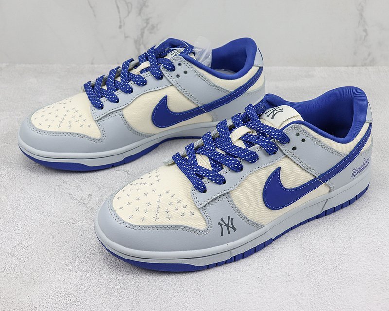 Nike SB Dunk Low MLB "White/Blue" фото № 5