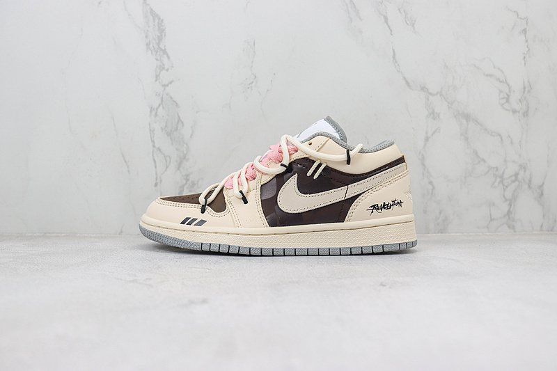 Air Jordan 1 Low "Dark Brown/Cream White/Pink" фото № 2