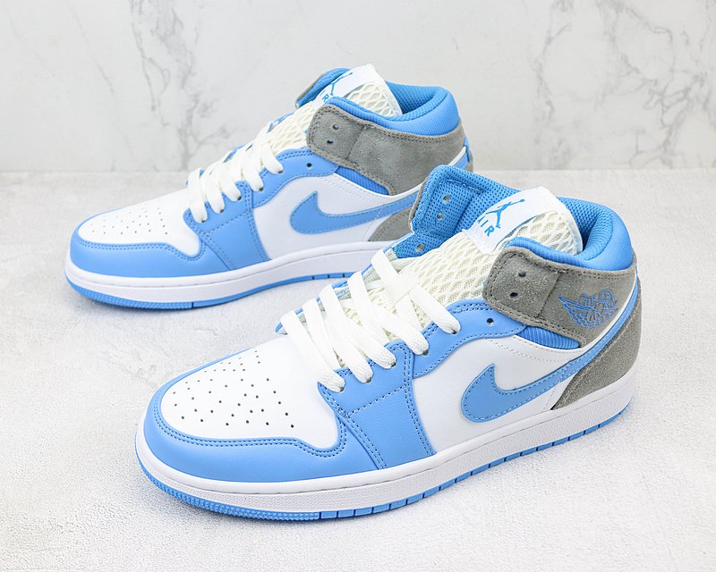 Air Jordan 1 Mid "University Blue/Light Smoke Grey" фото № 5