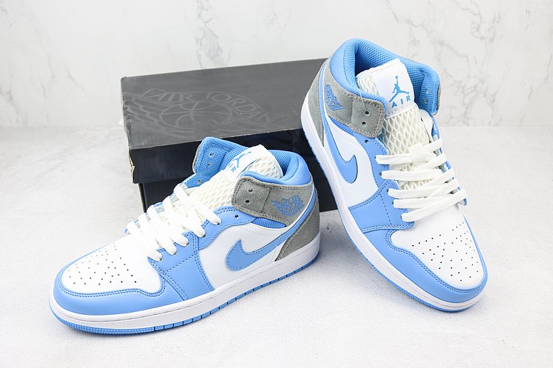 Air Jordan 1 Mid "University Blue/Light Smoke Grey" фото № 7