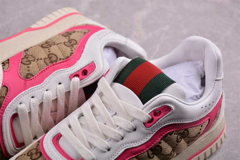 Gucci Re-Web Sneaker "GG Canvas – Beige Fuchsia" фото № 8