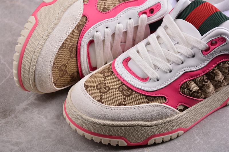 Gucci Re-Web Sneaker "GG Canvas – Beige Fuchsia" фото № 7