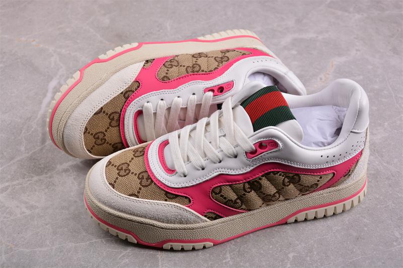 Gucci Re-Web Sneaker "GG Canvas – Beige Fuchsia" фото № 6